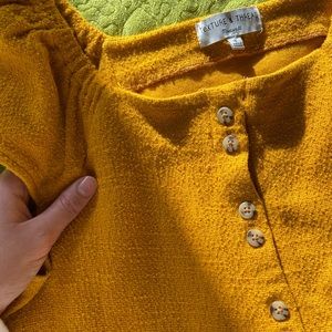 Texture and Thread mustard button down dress